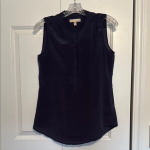 Banana Republic Factory Black Polo Collar Blouse